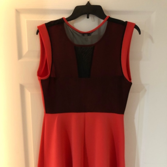 Speechless Orange Dress with Black Mesh - Picture 2 of 3